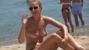 Gorgeous blonde Topless on the Beach