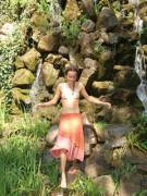 Orange Skirt and Waterfall