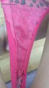 Shimmery Gusset on this hot pink thong