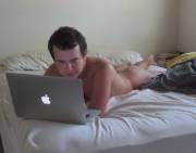 Naked and browsing Reddit