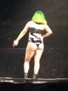 A very candid live shot of her ass bursting out of her outfit
