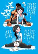Wii Fit Trainer and Ryu practicing as usual [Kusorari]