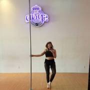 Practicing on the pole