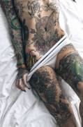 [M] If you weren't into tatted girls before, you will be after this (Tattooed Girls)(First JOIP)(edging)