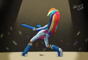 Rainbow Dash rocking out (artist: horsecat)