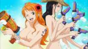 Nami and Robin perfectly equipped for their water fight