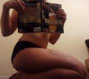 Three of my favourite things! Books, beer, and being nearly naked ;)