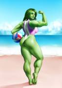 She-Hulk's day at the beach (kairunoburogu)
