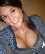 Looks like she dribbled some icing on her chest