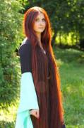 Super long red hair