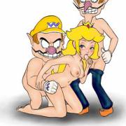 Wario and Waluigi get some time with the Princess.