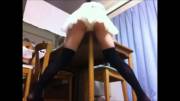 Table humping in white panties