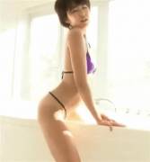 Japanese girl humping and cumming on the bathtub ledge
