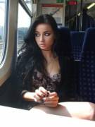 Gorgeous girl on the train