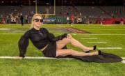 Lady Gaga met some of the players before the Super Bowl