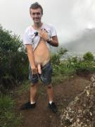 Outdoors twink loves showing off