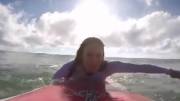Just Caity Lotz Surfing on the waves