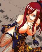 Erza trying a topless look