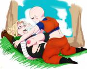 Android 18 getting fuck silly by a bald midget guy