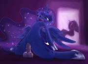 Princess Luna playing with her new toy (artist: theomegaridley)