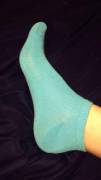 Blue athletic ankle socks