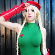 Cammy White cosplayer salutes you