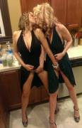 Two milfs starting the night right!