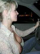Tits out in the car