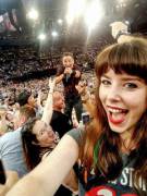 Selfie girl at Bruce Springsteen concert