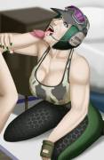 Ela getting a load on her face. (Anmatiel)
