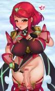 Pyra showing off her cock (HardDegenerate)