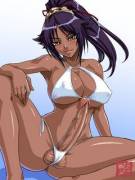 Yoruichi in a bikini looks very inviting...