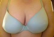 38GG's in Baby blue bra   cleavage ;)