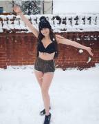 Bikini &amp; shorts in the snow