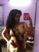 Topless Saree Selfie [NSFW]