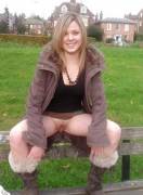 Pussy flash in the park