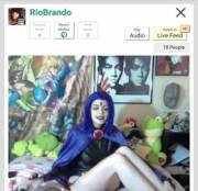 Raven cosplayer going several rounds with a hitachi on MFC