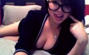 Sexy Asian girl with Glasses (And a huge revealing Cleavage)