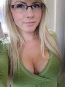 incredible blonde with glasses