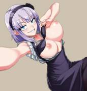 Hotaru flashing her boobs [Dagashi Kashi]