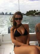 Busty boat bikini babe