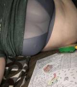 (F) Coloring while waiting on Daddy