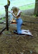 Cuffed Near the Campfire