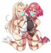 Pyra and Mythra tied together