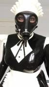 Gas masked maid