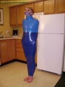 Blue standing mummy.