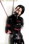 Very pretty outfit with a gag to match