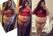 Thatfattgirl's weight gain over 3 years in the same shirt