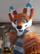 I know its a bit early but its my first fursuit friday! (Suit made by me)