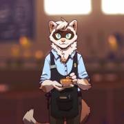 Your ferret barista boyfriend ✨ ~ By @saltedpita